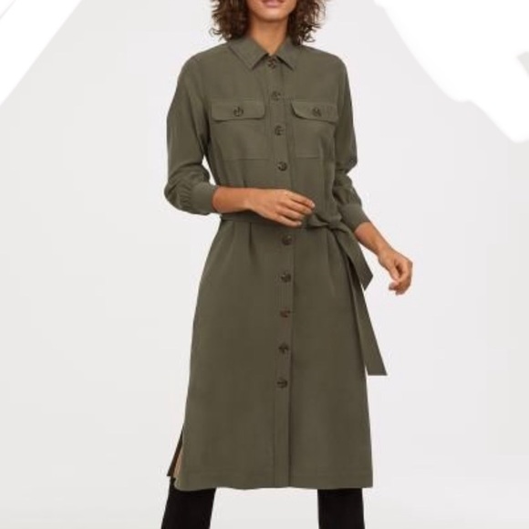 H&M Dresses & Skirts - 💥 Moving Flash Sale 💥 Military Button Down Midi